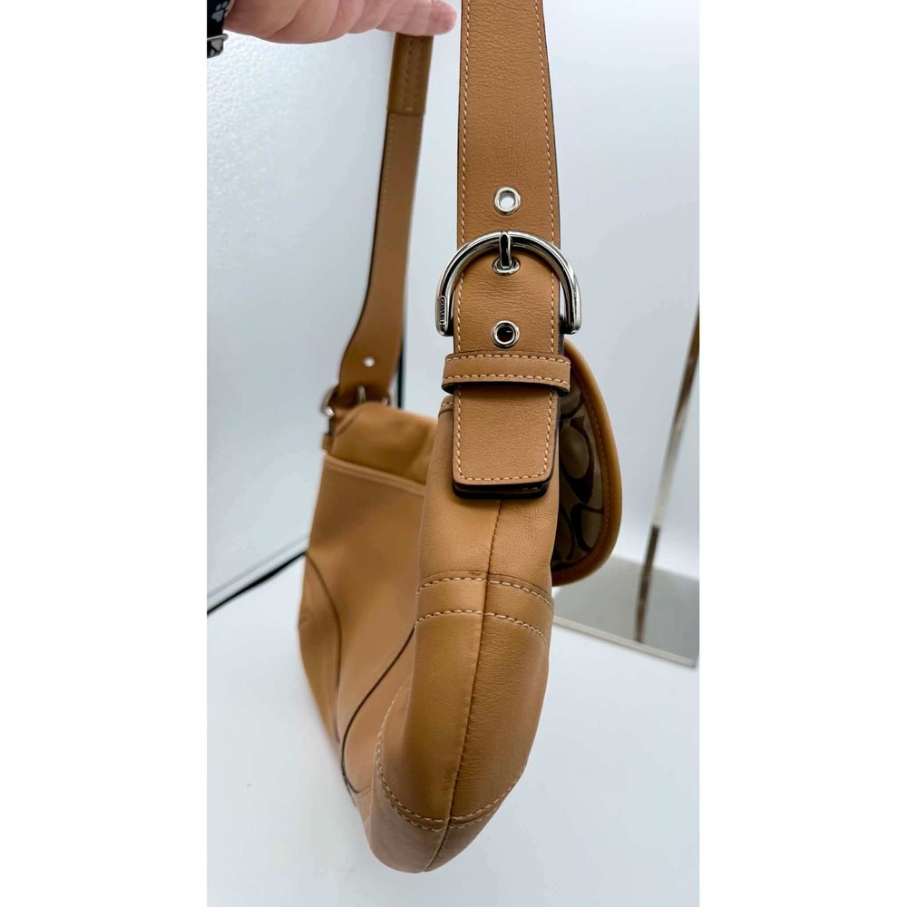 Coach Soho 9248 Tan Leather Buckle Shoulder Bag Vintage Camel Hobo Handbag - Picture 5 of 11